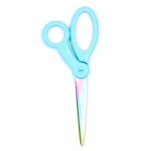 Yoobi Adult Scissors Blue Oil Slick Design on Blade